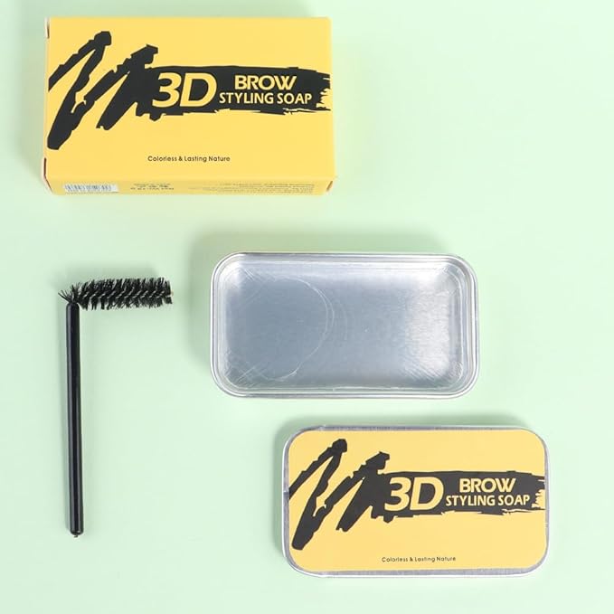 Soap Brows Kit,1Pcs/Set Eyebrow Freeze Styling Wax,Waterproof Long-lasting Eyebrows Enhancer Shaping Clear Tint Gel, Eye Brow Makeup Balm Pomade Cosmetics (1pc 02#)