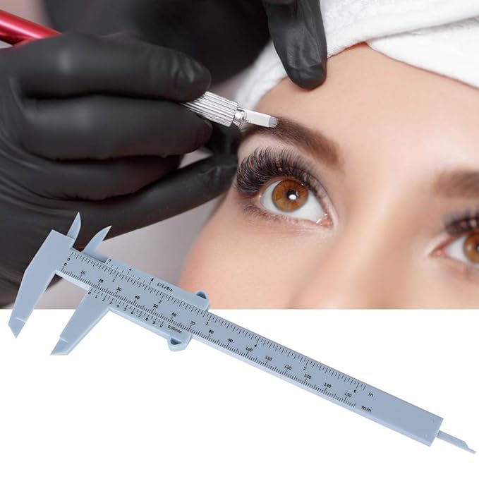 Vernier Caliper Eyebrow Stencil - Reusable Permanent Eyebrow Positioning Ruler for Makeup Measuring
