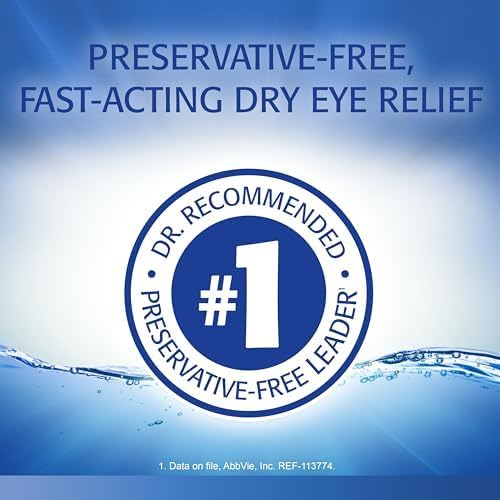 Refresh Optive Lubricant Eye Drops For Dry Eyes, Preservative-Free, 0.01 Fl Oz Single-Use Containers, 30 Count