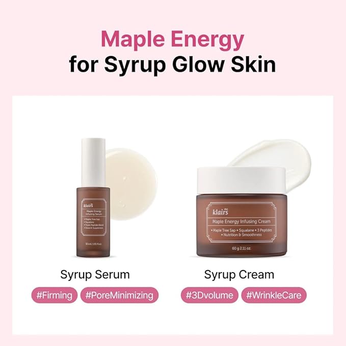 DearKlairs Maple Energy Infusing Cream 60g, Anti-Aging, Firming Korean Skincare, Peptide, Skin Barrier, Repair, moisturizing and hydrating, For Dry Skin