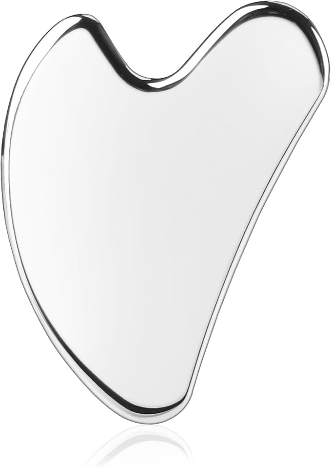 BTYMS Gua Sha Facial Tools, Heart Shaped Guasha Tool Stainless Steel Face Sculpting Tool