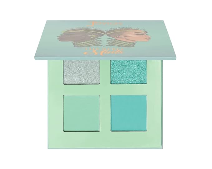 Juvia's Place Rebel Quad Mint Eyeshadow Palette - Shades of 4, Professional Eye Makeup, Pigmented Makeup Palette for Eye Color & Shine, Pressed Eyeshadow Cosmetics