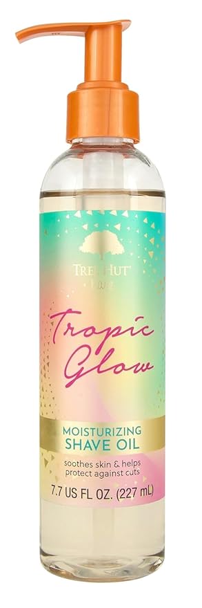 Tree Hut Tropic Glow Moisturizing Shave Oil, Hydrating Gel-to-Oil Formula for a Smooth Shave, Warm Scent, 7.7 fl oz