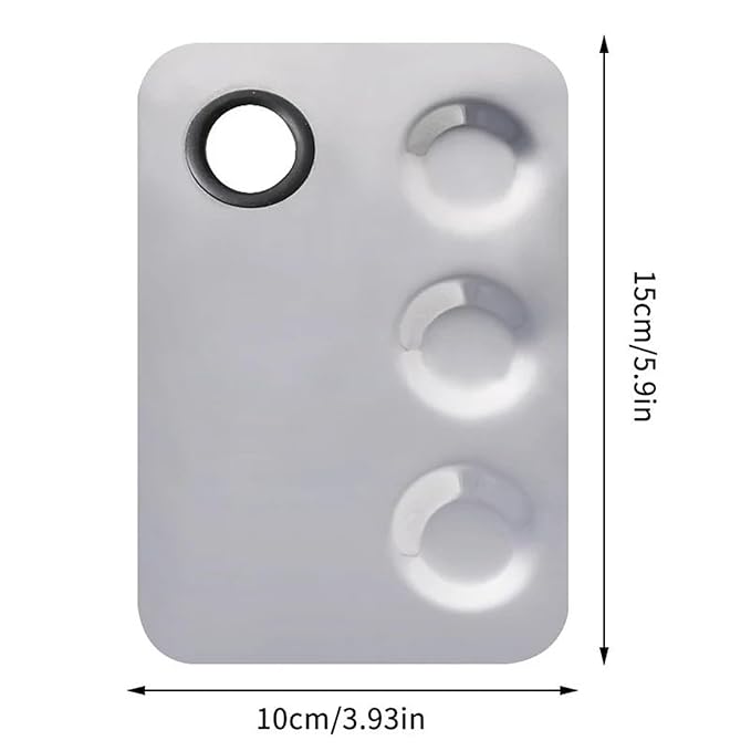 1 Set of Beauty Steel Cosmetic Square Four Holes Palette with Spatula, Multifunctional Makeup Plate Tray for Foundation Eye Shadow Mixing Tool (Square four hole color palette)