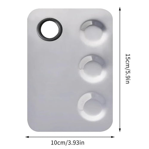 1 Set of Beauty Steel Cosmetic Square Four Holes Palette with Spatula, Multifunctional Makeup Plate Tray for Foundation Eye Shadow Mixing Tool (Square four hole color palette)
