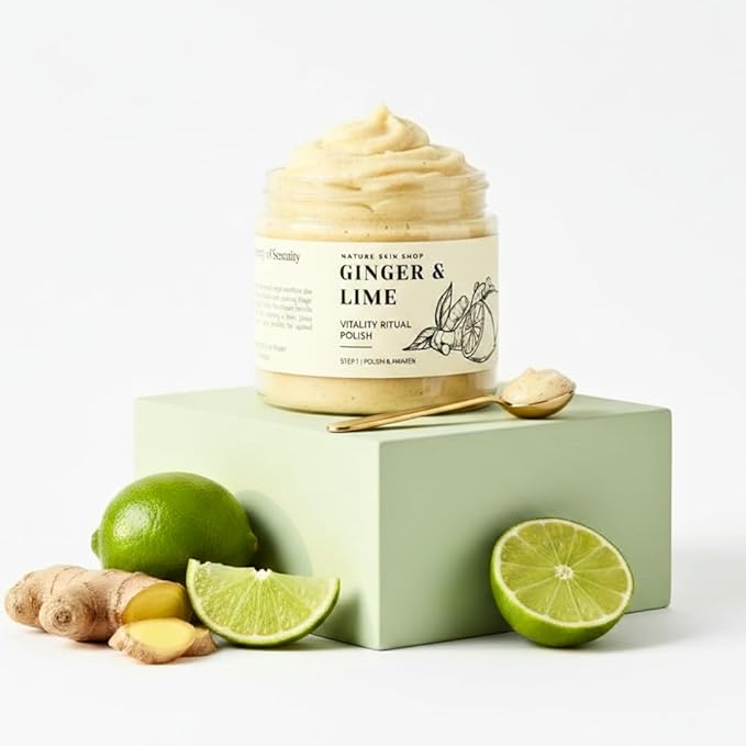 Nature Skin Shop Ginger & Lime Vitality Ritual Polish – Invigorating Whipped Exfoliating Body Scrub, 8oz