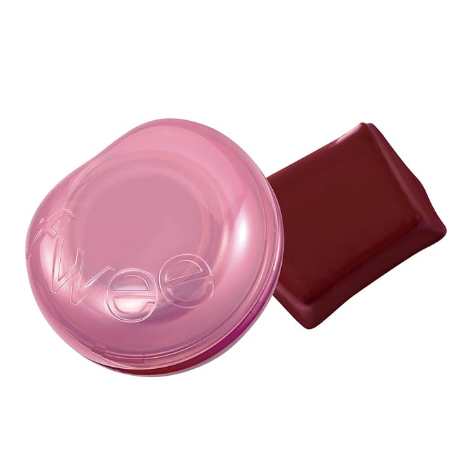fwee Glowy Jelly Pot | Dewy Jelly Lip & Blush Color, Tinted Glow Balm, Dewy Buildable Finish – Couverture (Berry Choco) | 0.14 oz