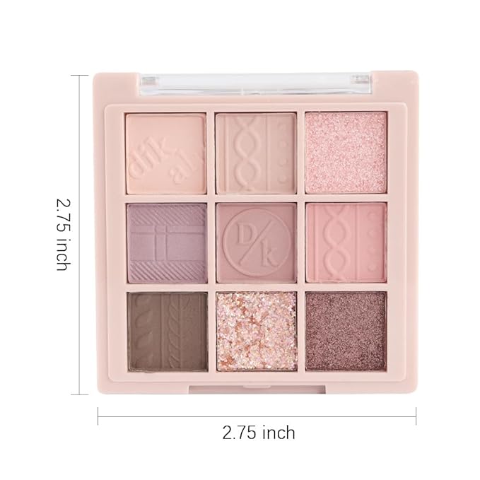 CAKAILA 9Colors Eye Shadow Palette Makeup,Pink Rose Gold Purple Mauve Neutral Travel Eyeshadow Palette Long Lasting Waterproof Naturing-Looking Eyeshadow Palette Travel Size Gift Kit