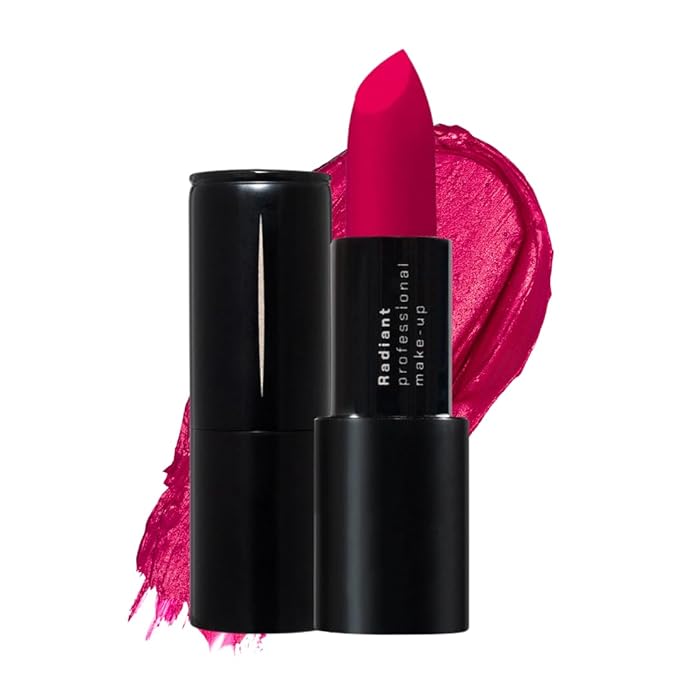 Radiant Professional Matte Lipstick for Women – Long Lasting Lipstick with Vitamin E, Hyaluronic Acid & UV Protection (UVA/UVB) – Advanced Care & Ultra Moisturizing Lip Stick – 217 Fuchsia