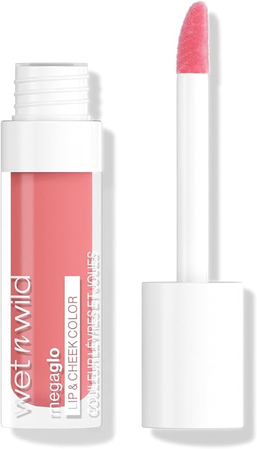 wet n wild Mega Glo Lip & Cheek Color, Creamy Rosy Stain, Buildable Multi-Use Soft Matte Finish, Vegan & Cruelty-Free - Rosy Romance (Pack of 2)