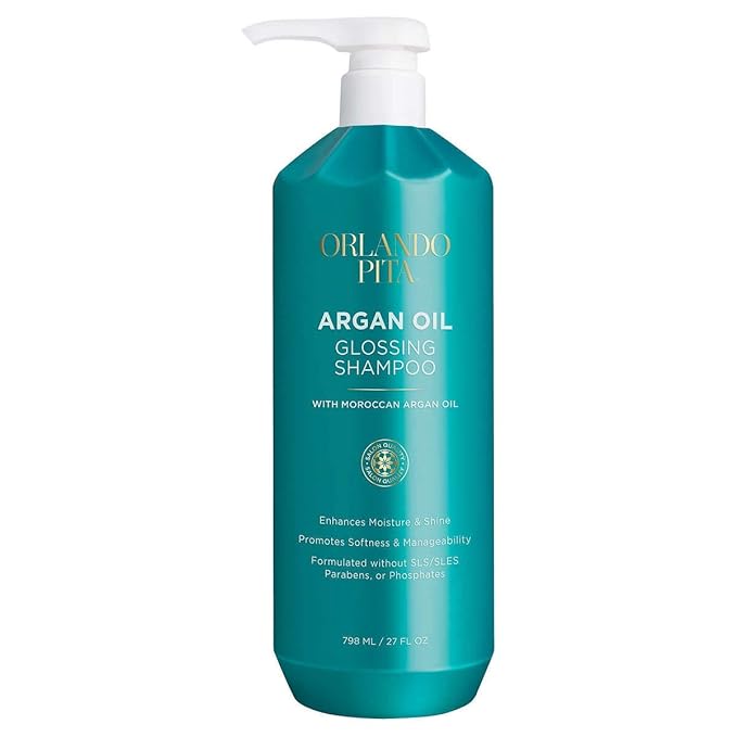 ORLANDO PITA Argan Oil Shampoo, 27 Fl Oz Salon Size- Premium Nourishing Hair Care for Men & Women - Professional Moisturizing, Anti Frizz, Hydrating Solution for Dry, Damaged Hair