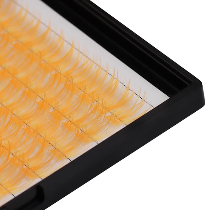 Wide Stem With Various Colored False Eyelashes D Curl Eyelash String 10-20mm Choose Professional Makeup Personal Eyelash String Grafted Eyelash Extension Cluster（Orange-10-12-14-16mm Mixed）
