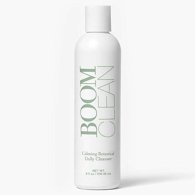 Boom Clean® Face Wash for Women | Calming Botanical Gentle Daily Facial Cleanser | pH-Balanced, Microbiome-Friendly Formula | Hydrating Aloe, Chamomile & Green Tea | Vegan, Cruelty-Free (8 oz)