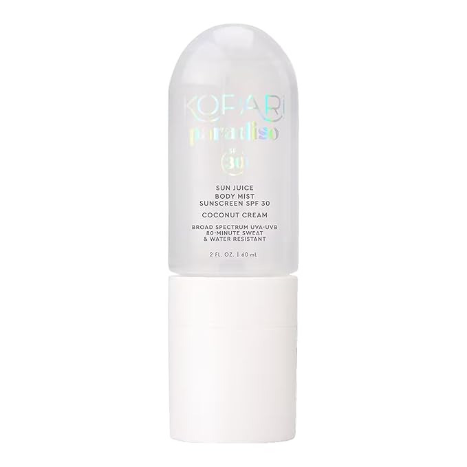 Kopari Paradiso Sun Juice SPF 30 Body Mist – Coconut Cream | Clear Non-Sticky Broad-Spectrum Sunscreen Mist, 80-Min Water-Resistant