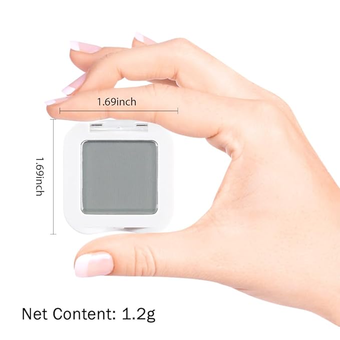 Dusty Grey Single Matte Eyeshadow Makeup, Neutral Powde Eye Shadow for Older Women, Smoky Gray Grey Matte Singles Eyeshadow Palette Pigmented Waterproof Monochrome Mini