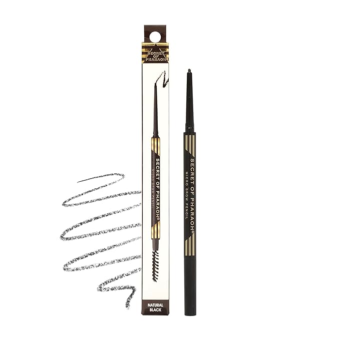 EBIN NEW YORK Micro Brow Pencil Natural Black | Ultra-Thin Tip for Precise Hair-Like Strokes | Defines Brows | Soft Smudging Brush | Water-Resistant & Cruelty-Free