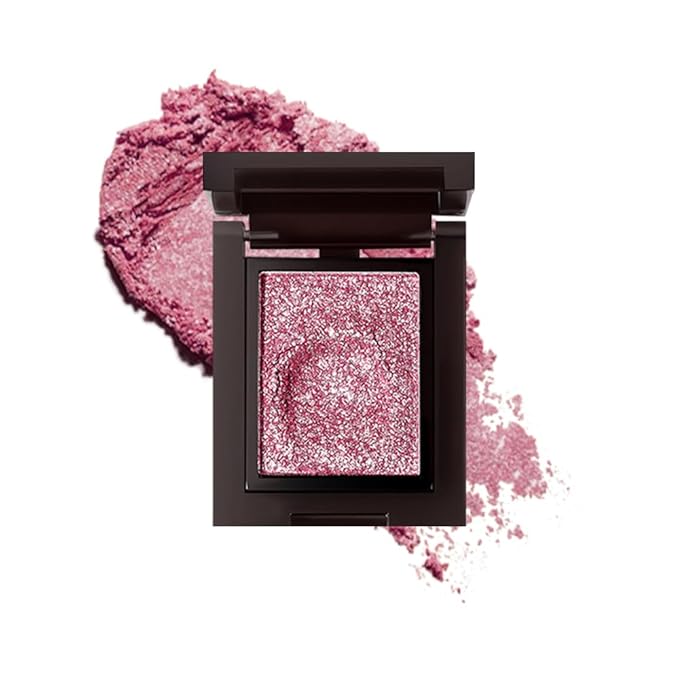 Pressed Single Eyeshadow Makeup,Rose Red Sparkle Highly Pigmented Monochrome Eye Shadow Palette, Waterproof Neutral Powder Mini Eyeshadow, sombras para ojos, Lightweight Blendable,#04