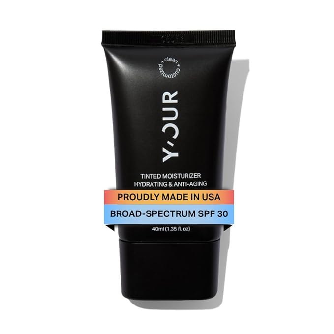 Y'OUR Tinted Moisturizer SPF 30: Anti-Aging Face Sunscreen & Hydrating BB Cream. Sheer Buildable Color Correcting Coverage. Dewy, Oil-Free for Mature, Dry & Oily Skin, 1.35 oz (Light). Mothers Day
