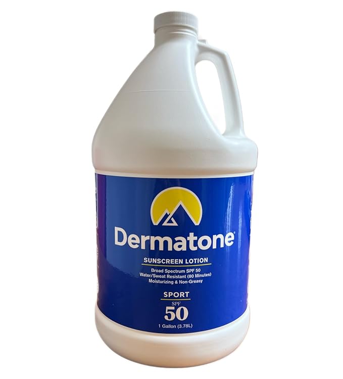 Dermatone Sport Sunscreen Lotion SPF 50 | with Vitamin C & Aloe | Sweat & Water Resistant | Non-Greasy | Broad Spectrum UV Protection| 1 Gallon (128 oz) Pump Bottle