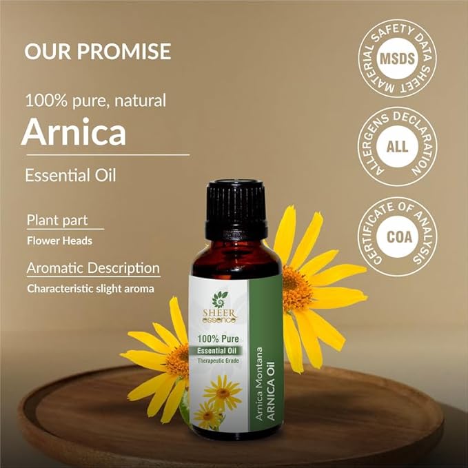 Arnica Flower Oil 30 ML (1.01 Fl.OZ) | 100% Pure Natural Undiluted Uncut Therapeutic Grade Arnica Montana