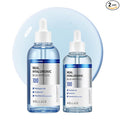WELLAGE Real Hyaluronic Blue Ampoule 100, Korean Hydrating Serum for Face, Skin Firming Hyaluronic Acid Serum with Panthenol for Sensitive Skin, (3.38Fl.oz + 2.53Fl.oz)