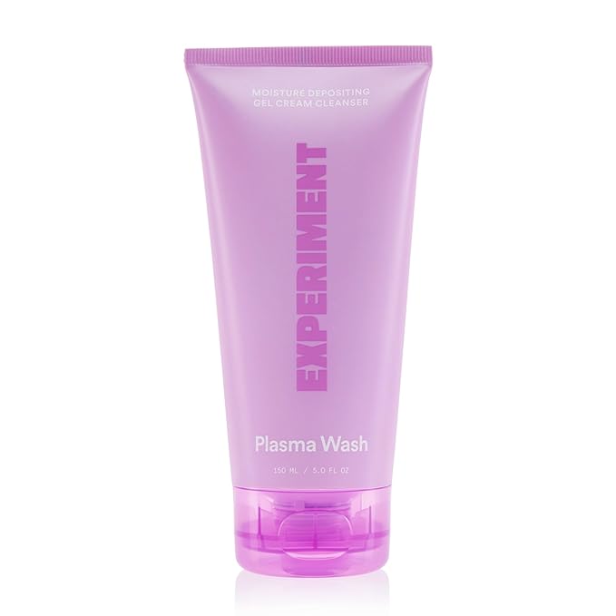 Experiment Plasma Wash Moisture Depositing Gel Cream Cleanser - Hydrating, Barrier Restoring, & Non-Stripping Face Wash w/Glycerin & Jojoba Oil, 5.0 FL OZ - Gentle Facial Cleanser for All Skin Types