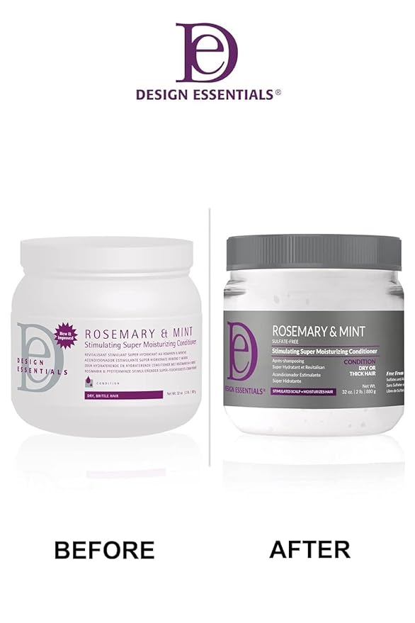 Design Essentials Rosemary & Mint Stimulating Super Moisturizing Conditioner for Dry, Thick, or Brittle Hair; Sulfate-Free, Stimulates Scalp, Moisturizes Hair, 32 Oz