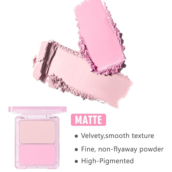 CAKAILA 2 Colors Light Nude Beige Pink Eye Shadow Powder Palette Makeup for Women,Neutral Matte Naked Eyeshadow Palette for Old Women Long Lasting Naturing-Looking,Vegan
