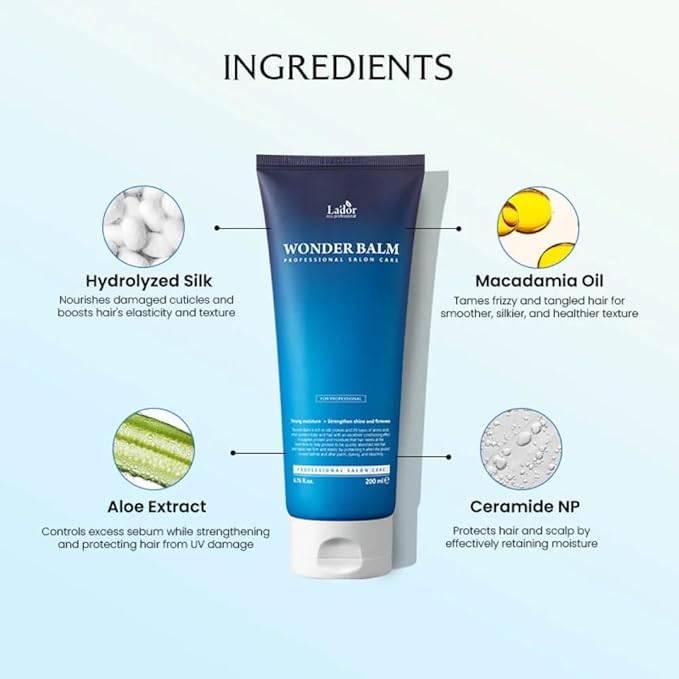 LA'DOR Wonder Balm 200ml Hair Treatment Conditioner Moisturizing Silk Protein Intensely Nourishes Curls With Irreplaceable Substances Restores Softness for Beautiful and Healthy Hair