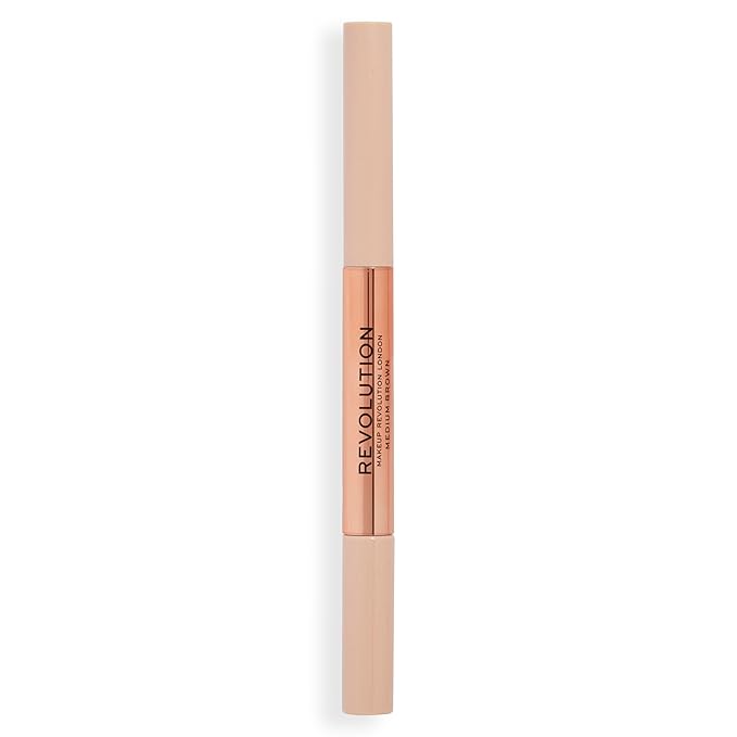 Revolution, Fluffy Brow Filter Duo, 2-in-1 Eyebrow Pencil & Gel, Enhances & Shapes Brows, Vegan & Cruelty Free, Medium Brown, 1 piece (Pack of 2)