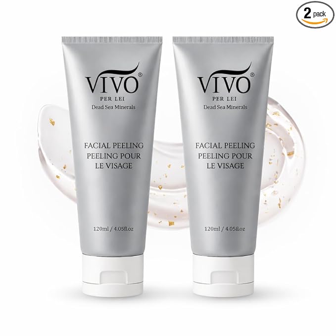 Vivo Per Lei Facial Peeling Gel - Helps Address Dead Skin Buildup - Gentle Exfoliating Gel for Rough, Dry, Sensitive or Mature Skin - Face and Body Scrub - Non Abrasive - 4.05 Fl. Oz. - Pack of 2