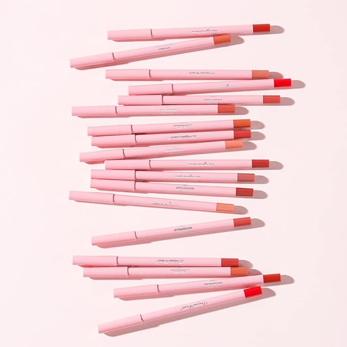 Matte Lip Liner Pencil Set,12 Colors Natural Nude to Dark Waterproof Long Lasting No Fade Soft Pencils Lipstick Makeup Gift Set for Daily Travel Party Work (A)