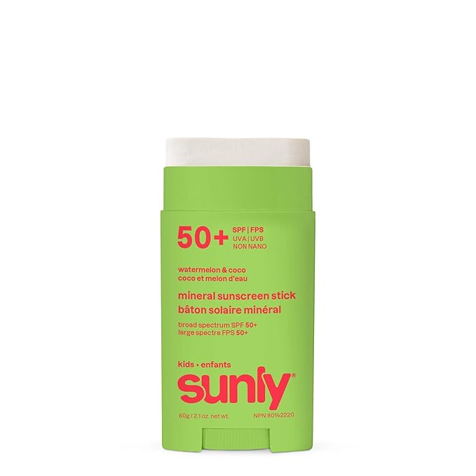 ATTITUDE Kids Mineral Sunscreen Stick SPF 50, Broad Spectrum Zinc Oxide, EWG Verified, Non-Nano, Mess-Free Stick for Face & Body, Lightweight Non-Greasy, Vegan, Watermelon & Coco Scent, 2 Oz