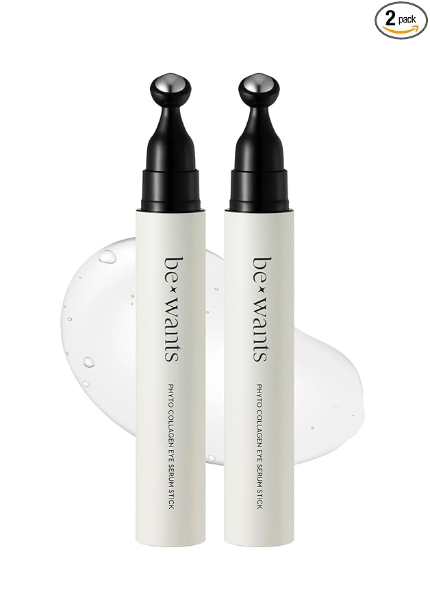 bewants Instant Eye Bag Remover, Phyto Collagen Roll-On Serum Stick – Refreshing Under Eye Massage with 61% Bamboo Water & 10% Phyto Collagen (2 Pack)