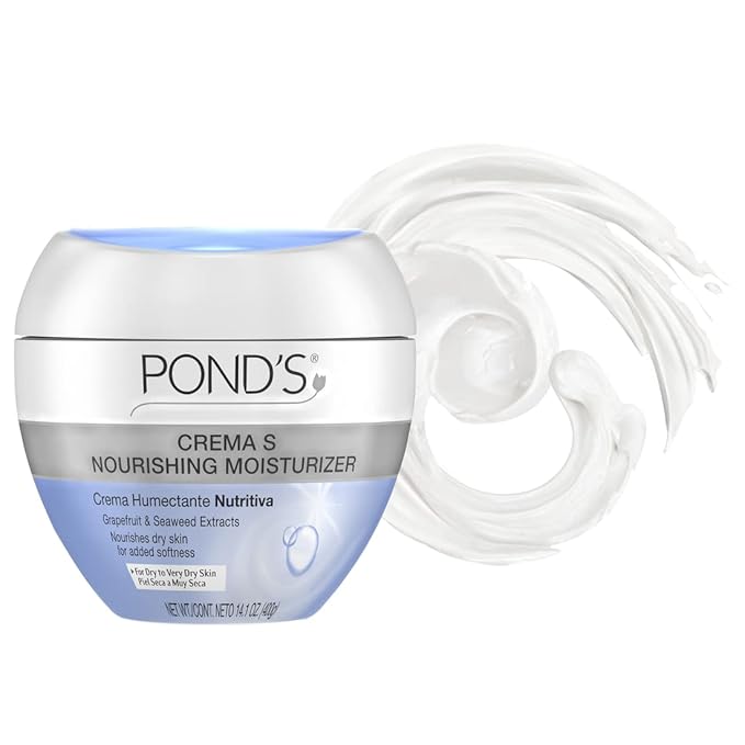 Pond's Nourishing Moisturizing Cream, Crema S, Fragrance Free, Ivory, 14.1 Oz (Pack of 2)