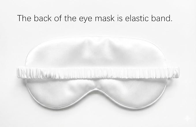 [1 Pack] QSYW Sleep Masks, Satin Eye Mask for Sleeping - Silky Eye Masks Bulk with Storage Bag & Elastic Strap, White