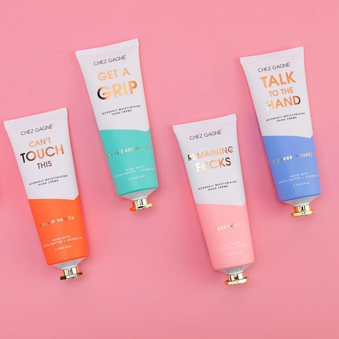 Chez Gagné Vegan Hand Cream for Dry Hands - Remaining Fucks - Lavender 3.4oz Non-Greasy Moisturizing Hand Lotion - Made in California - Paraben, Sulfate & Phthalate Free - Funny Gift