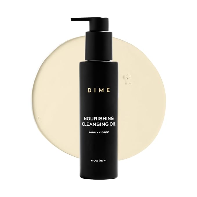 DIME Beauty Nourishing Cleansing Oil - 2-in-1 Cleanser & Makeup Remover with Meadowfoam, Jojoba & Elderberry Oil - Hydrating Oil Face Wash for All Skin Types, Vegan, Cruelty-Free, 4 oz / 120 ml