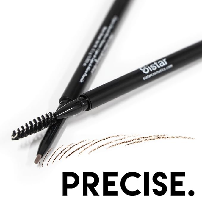 Sistar Micro Brow Defining Pencil Stylist Waterproof Eyebrow Pencil, Ultra Fine Double Ended Fill and Shape (Warm Brown)