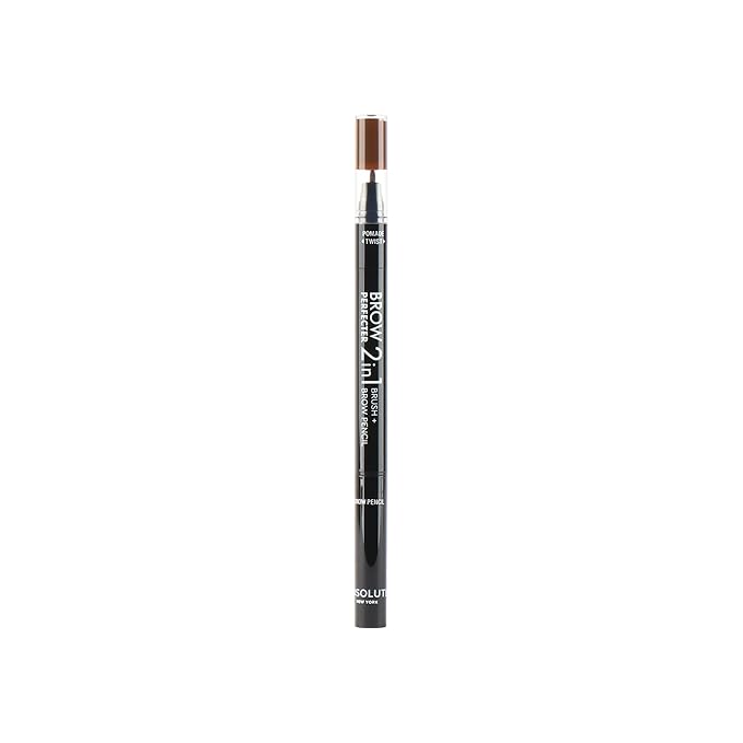 Absolute New York 2-in-1 Brow Perfecter, Dual-Ended Eyebrow Tool, Pencil and Pomade (AEBD02 Dark Brunette)