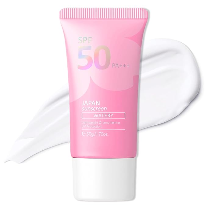 Sunscreen SPF 50 PA+++, Cherry Blossoms Essence Isolation Cream Suncare Moisturizing Sunscreen for Face & Body, Lightweight, Fast-Absorbing, Hydrating & Non Greasy Sun Protection for All Skin Types