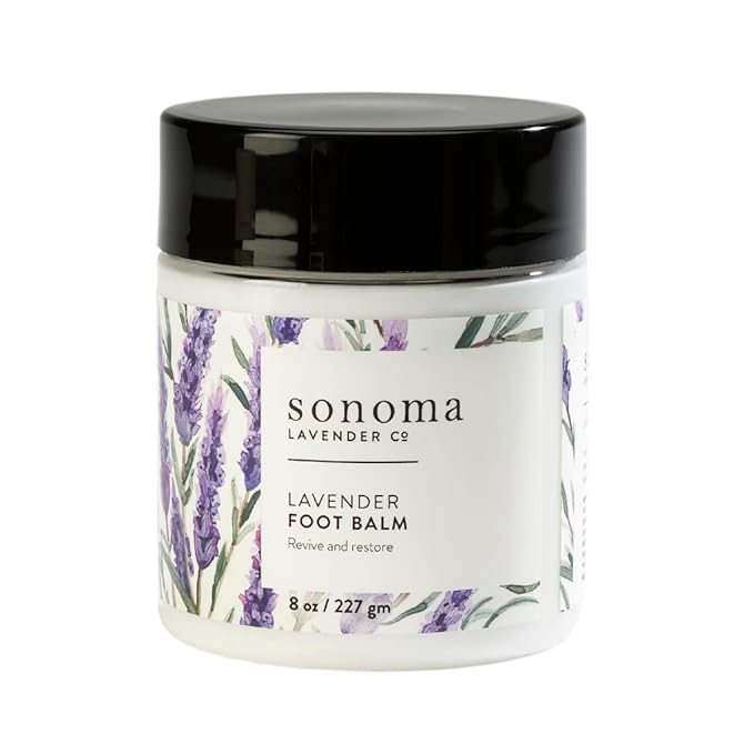 Sonoma Lavender Lavender and Peppermint Foot Balm, Foot Moisturizer for Dry Feet, Revive and Restore Overworked Feet, Softens Rough Dried Skin, 8oz