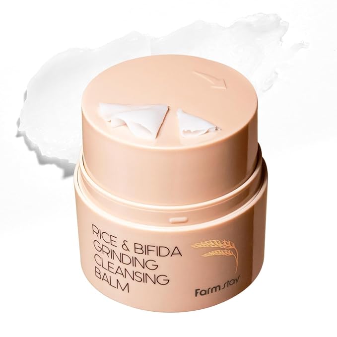FARMSTAY Rice & Bifida Grinding Cleansing Balm | Twist up Face Makeup Remover Cleanser | Zero Irritation Hydrate and Nourish for All Skin Types Sensitive, 1.69 fl oz