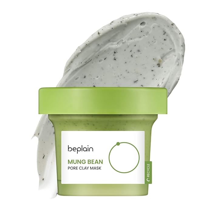 beplain Mung Bean Pore Clay mask | Blackhead Removal | Pore Cleansing Wash Off Pack | Korean Mud Mask (4.05 fl oz /120ml)