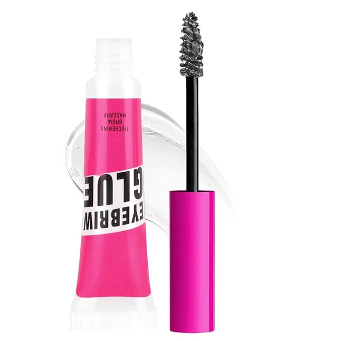 Tinted Thickening Brow Mascara,Tinted Eyebrow Gel,Waterproof, Transfer-proof, Brush to Fill in Eyebrows and Cover Gray Hairs - Cruelty Free (1Pcs #09 transparent brow glue)