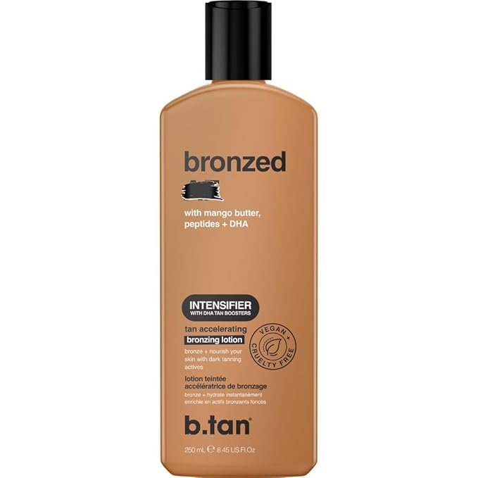 b.tan Sun Tanning Lotion | Tan Accelerator - Best Tinted Browning Cream, Brown Intensifier Bronzing Lotion, No SPF, Packed with DHA Boosters, Mango Butter & Peptides, Austrailian Brand, 8.45 Fl Oz