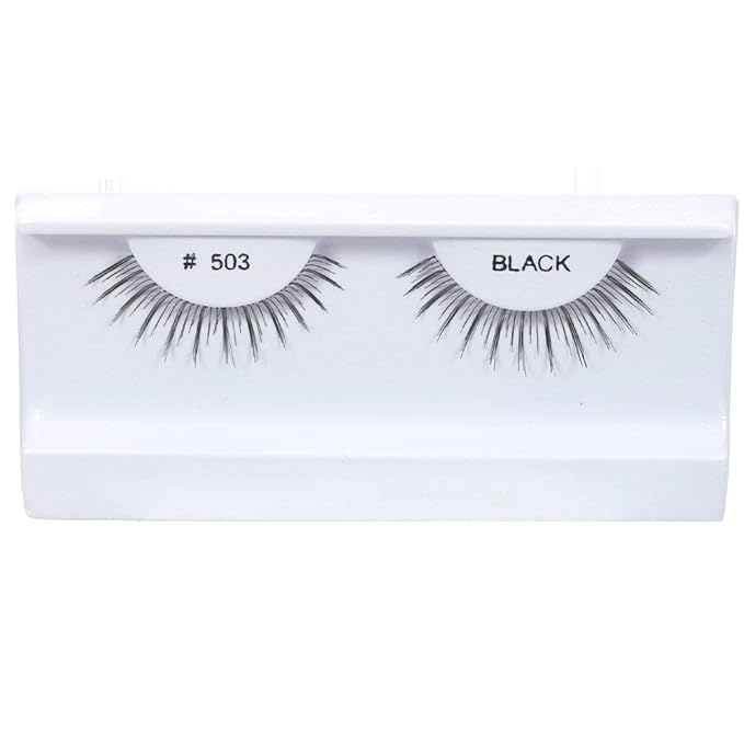 10 Pairs 100% Human Hair False Eyelashes Natural Black # 503
