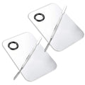 ALIOBC 2 Pcs Makeup Mixing Palette, Upgrad Stainless Steel Metal Foundation Palette with Spatula Artist Tool for Mixing Foundation Nail-Art 5.9x3.9 in