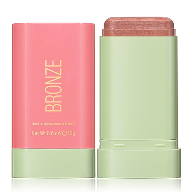 FYEBOO Multi-Use Makeup Blush Stick, Cream Blush Stick for Cheek & Eyes & Lips, Waterproof Natural Nude Makeup, 1#Warm Glow, Suitable for All Skin