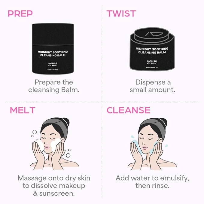 House of Hur Midnight Soothing Cleansing Balm | Hydrating & Calming Korean Skincare | 1.69fl.oz
